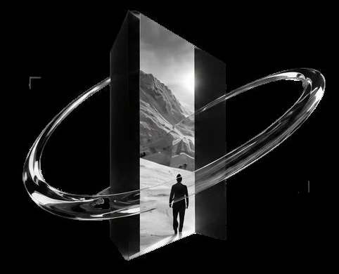 Chrome ring around a portal